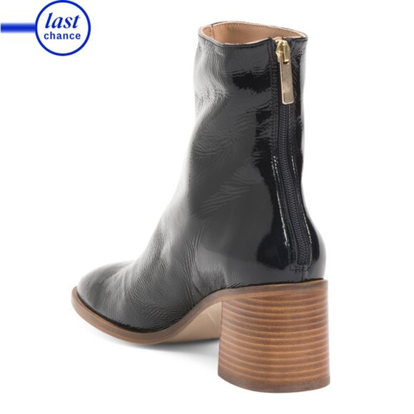 LK BENNETT Navy Made In Spain Patent Leather Camila Front Seam Casual Boots - Picture 2 of 2